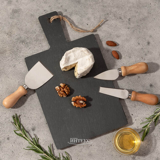 Доска для сыра с приборами Мелэйна 33*17 см, сланец Koopman