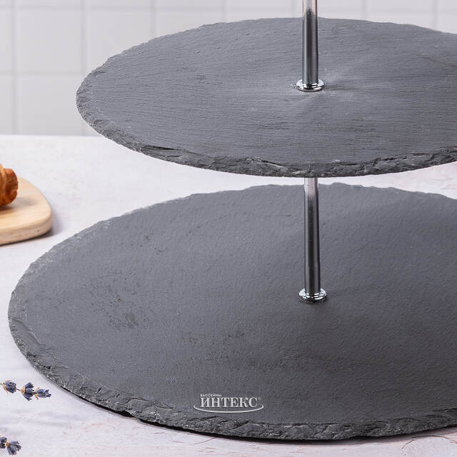 Этажерка трехуровневая для сервировки Capreze, 34 см, сланец Koopman