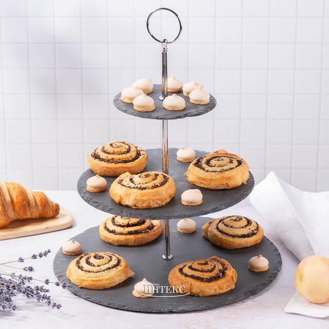 Этажерка трехуровневая для сервировки Capreze, 34 см, сланец Koopman