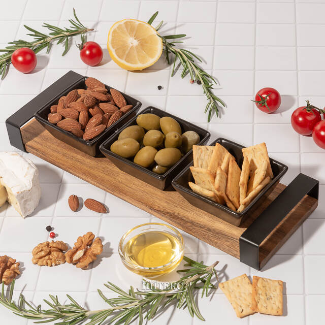 Набор для закусок с подносом Паоло 32*10 см, 4 предмета Koopman