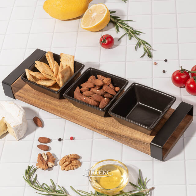 Набор для закусок с подносом Паоло 32*10 см, 4 предмета Koopman