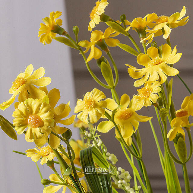 Искусственный букет Ромашка - A Gentle Kiss 50 см желтый EDG