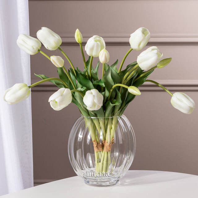 Силиконовые тюльпаны White Prince 5 шт, 48 см EDG
