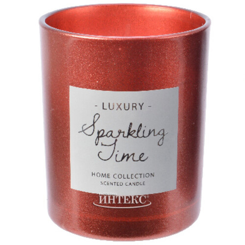 Ароматическая свеча в стакане Sparkling Time - Christmas Punch 8.5 см красная Kaemingk