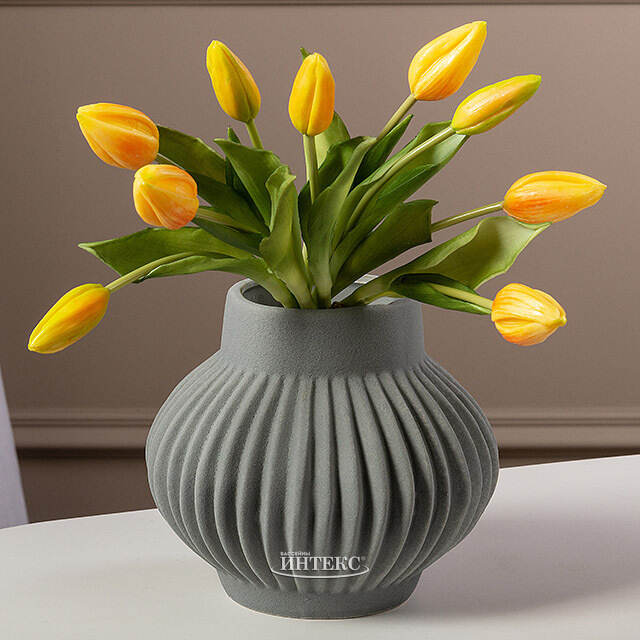 Силиконовые тюльпаны Hidalgo 9 шт, 29 см оранжевые EDG