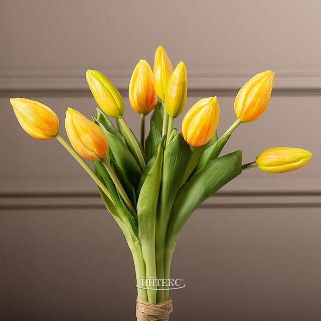 Силиконовые тюльпаны Hidalgo 9 шт, 29 см оранжевые EDG