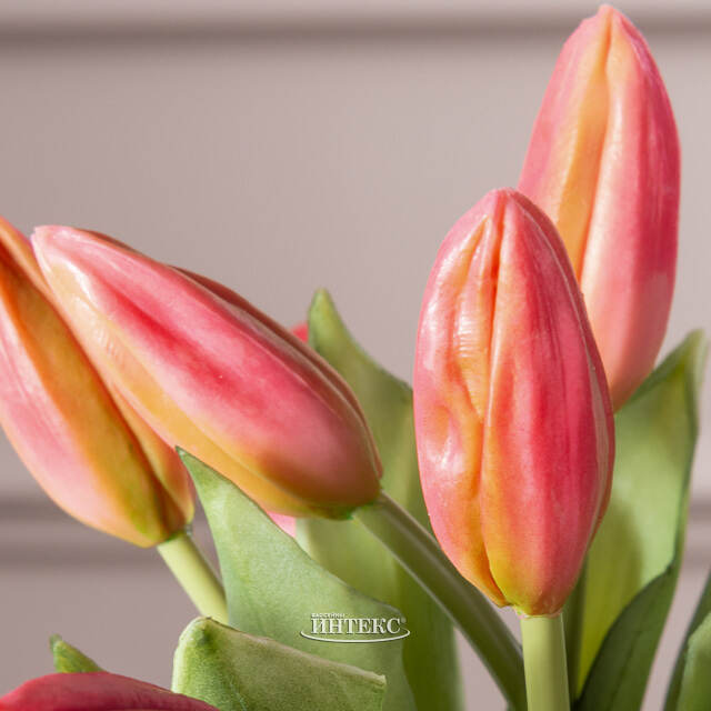 Силиконовые тюльпаны Hidalgo 9 шт, 29 см темно-розовые EDG