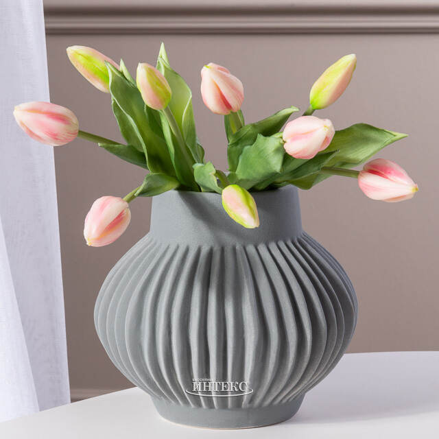 Силиконовые тюльпаны Hidalgo 9 шт, 29 см нежно-розовые EDG