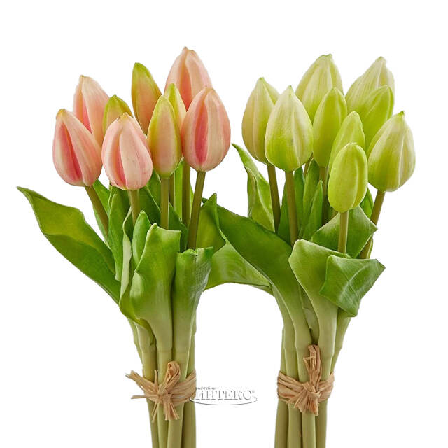 Силиконовые тюльпаны Hidalgo 9 шт, 29 см зеленые EDG