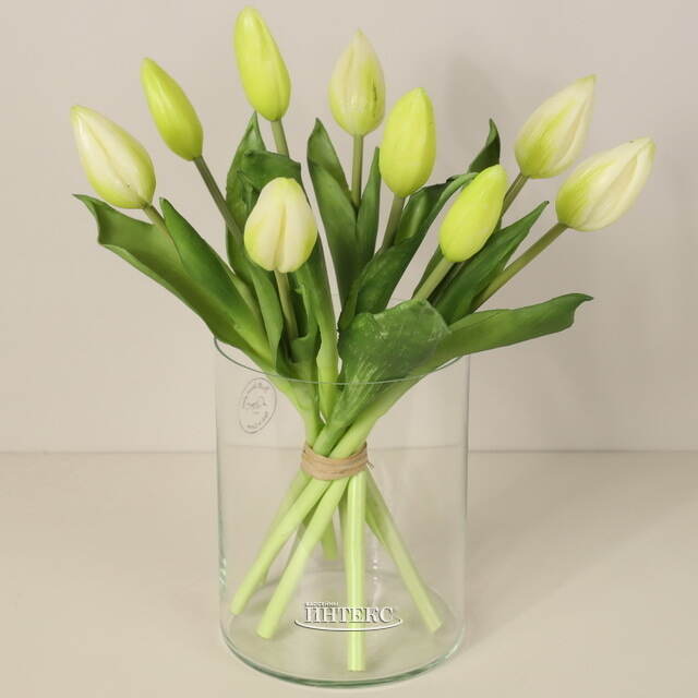 Силиконовые тюльпаны Hidalgo 9 шт, 29 см зеленые EDG