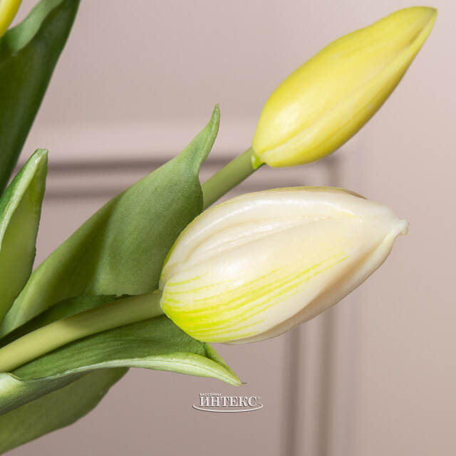 Силиконовые тюльпаны Hidalgo 9 шт, 29 см зеленые EDG
