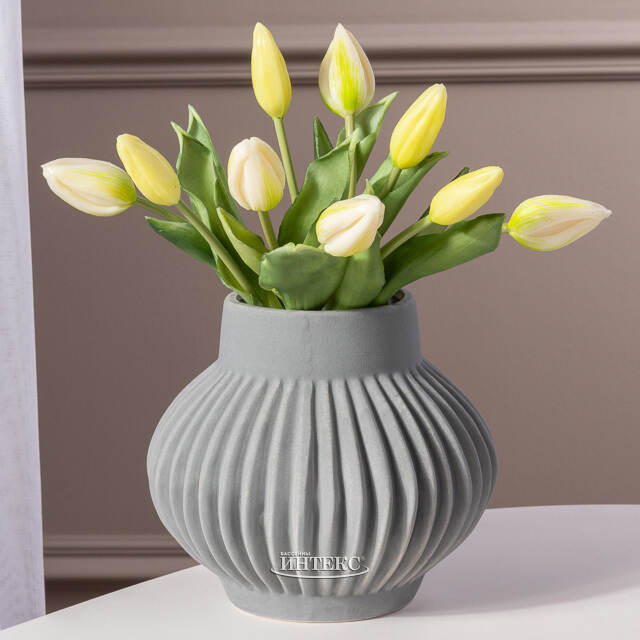 Силиконовые тюльпаны Hidalgo 9 шт, 29 см зеленые EDG