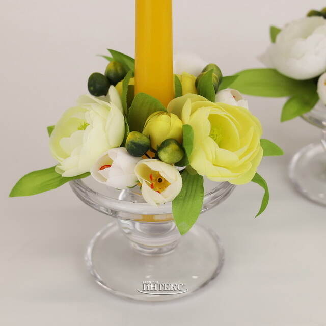 Венок для свечи Ранункулюс - Blu Arancio 12 см EDG