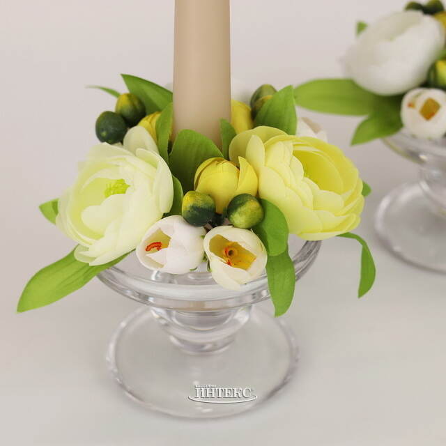 Венок для свечи Ранункулюс - Blu Arancio 12 см EDG