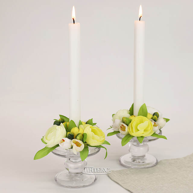 Венок для свечи Ранункулюс - Blu Arancio 12 см EDG