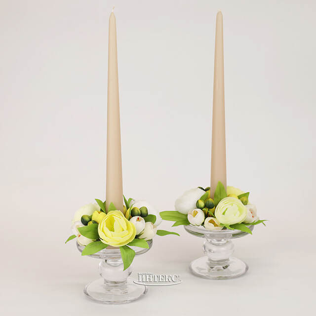 Венок для свечи Ранункулюс - Blu Arancio 12 см EDG