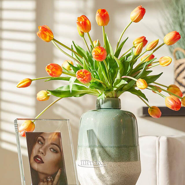 Силиконовые тюльпаны Spring Sun 5 шт, 40 см оранжевые EDG