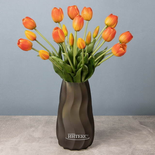 Силиконовые тюльпаны Spring Sun 5 шт, 40 см оранжевые EDG