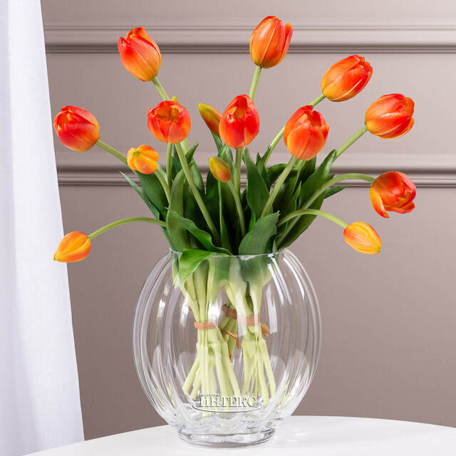 Силиконовые тюльпаны Spring Sun 5 шт, 40 см оранжевые EDG