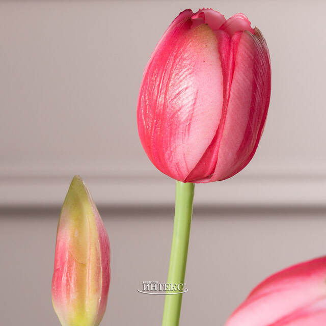 Силиконовые тюльпаны Spring Sun 5 шт, 40 см розовые EDG