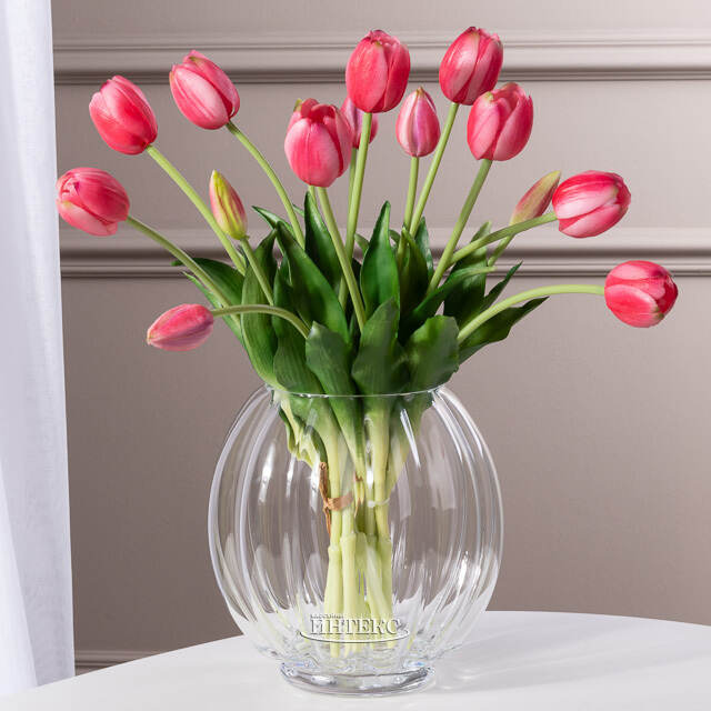 Силиконовые тюльпаны Spring Sun 5 шт, 40 см розовые EDG