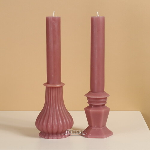 Декоративная свеча Normanni Royale: Velvet Pink 25 см Kaemingk