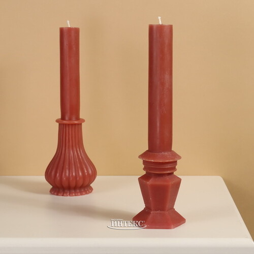Декоративная свеча Caserta Royale: Terra Brown 25 см Kaemingk