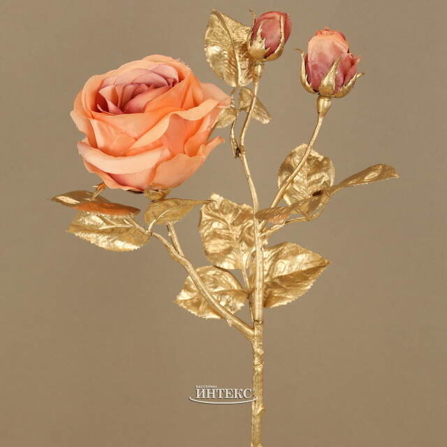 Искусственная роза Goldone Cagliare 50 см персиковая EDG