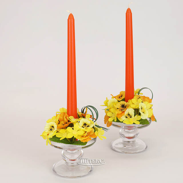 Венок для свечи Анютины Глазки 12 см, жёлтый EDG (ЭДГ)