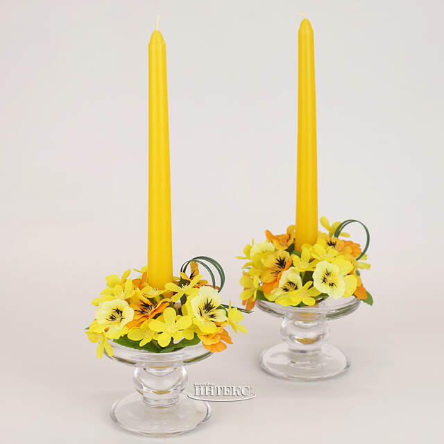 Венок для свечи Анютины Глазки 12 см, жёлтый EDG (ЭДГ)