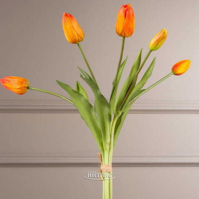 Силиконовые тюльпаны Амадеус 5 шт, 40 см EDG (ЭДГ)