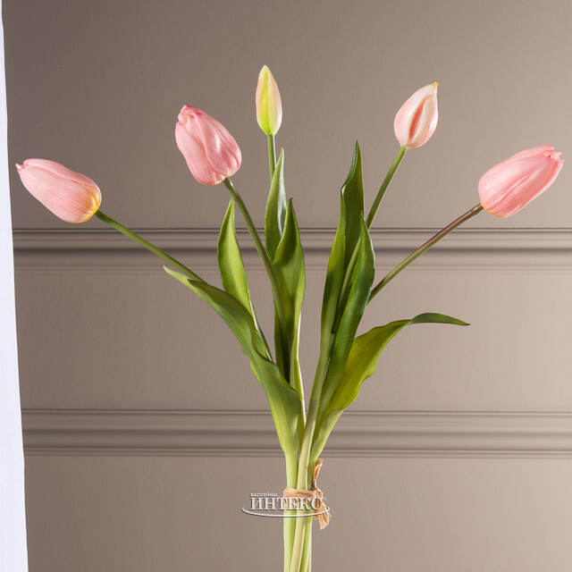 Силиконовые тюльпаны Signora Rosa 5 шт, 40 см EDG