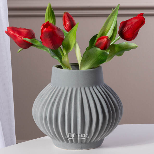 Силиконовые цветы Тюльпаны Piccola Ragazza 5 шт, 28 см темно-красные EDG