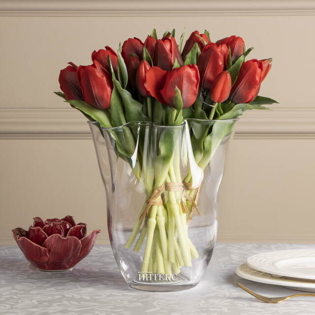 Силиконовые цветы Тюльпаны Piccola Ragazza 5 шт, 28 см красные EDG