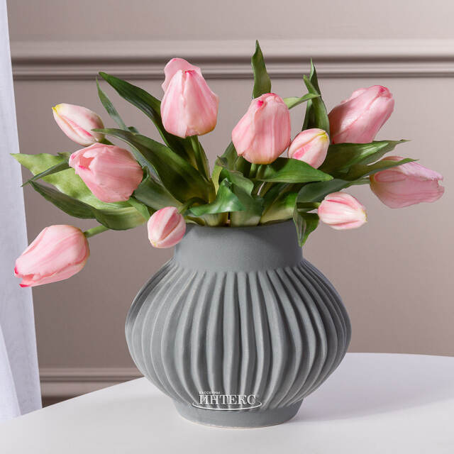 Силиконовые цветы Тюльпаны Piccola Ragazza 5 шт, 28 см светло-розовые EDG