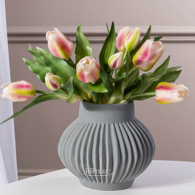 Силиконовые цветы Тюльпаны Piccola Ragazza 5 шт, 28 см розовые EDG