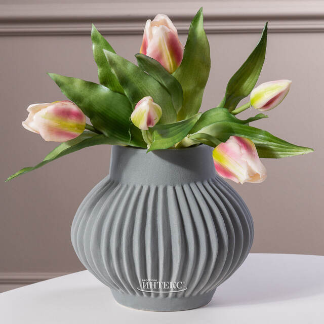 Силиконовые цветы Тюльпаны Piccola Ragazza 5 шт, 28 см розовые EDG