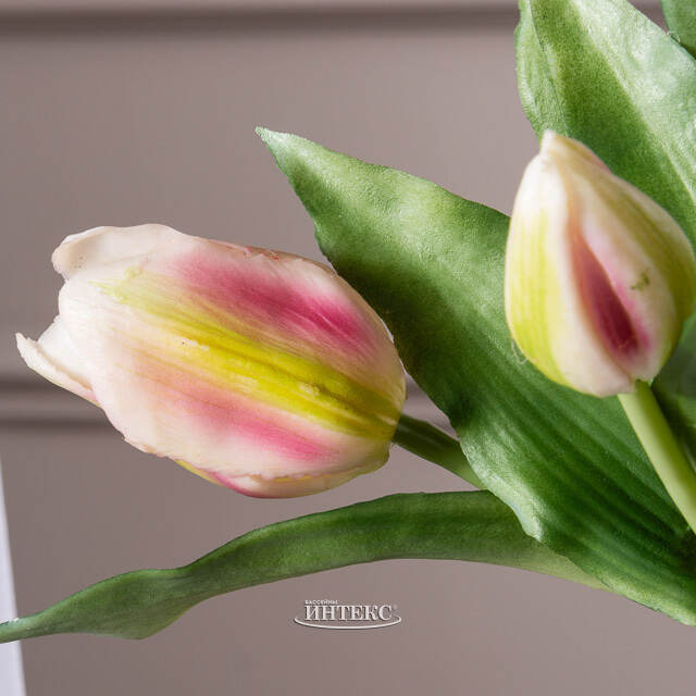 Силиконовые цветы Тюльпаны Piccola Ragazza 5 шт, 28 см розовые EDG