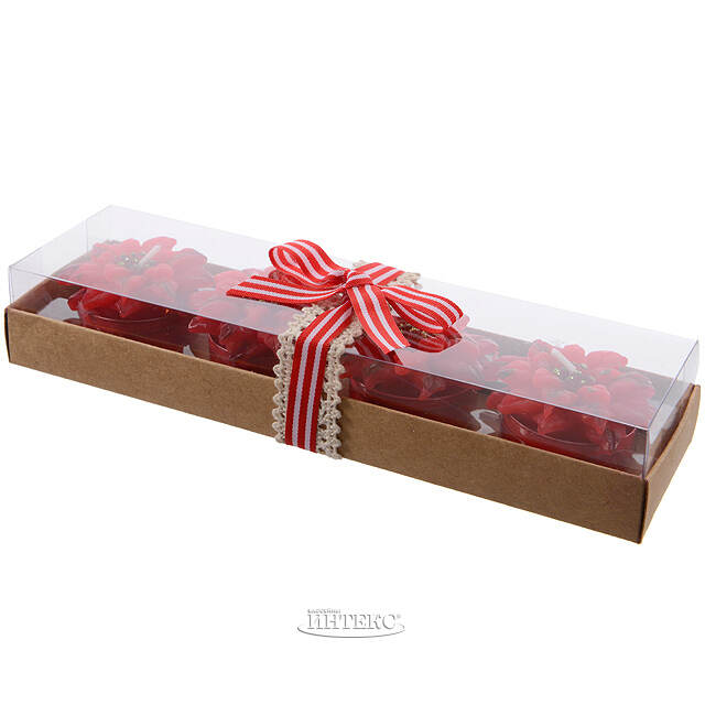 Набор свечей Пуансеттия, 4 см, 4 шт Kaemingk (Кейминг)