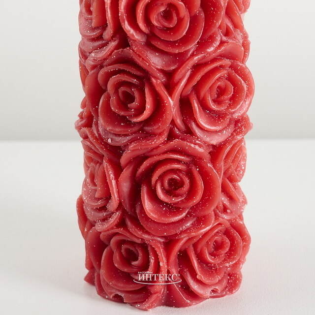 Декоративная свеча Розабелла 14*7 см бордовая Kaemingk