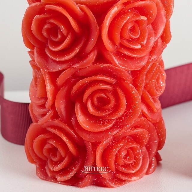 Декоративная свеча Розабелла 10*7 см красная Kaemingk