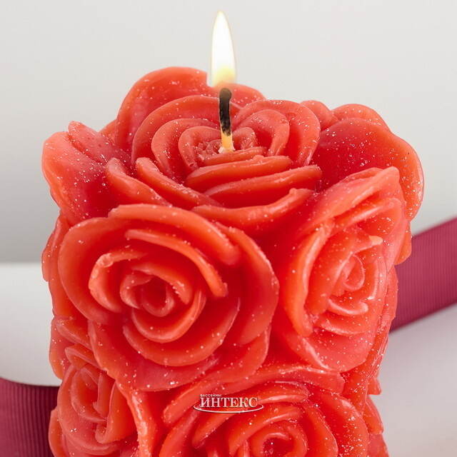 Декоративная свеча Розабелла 10*7 см красная Kaemingk
