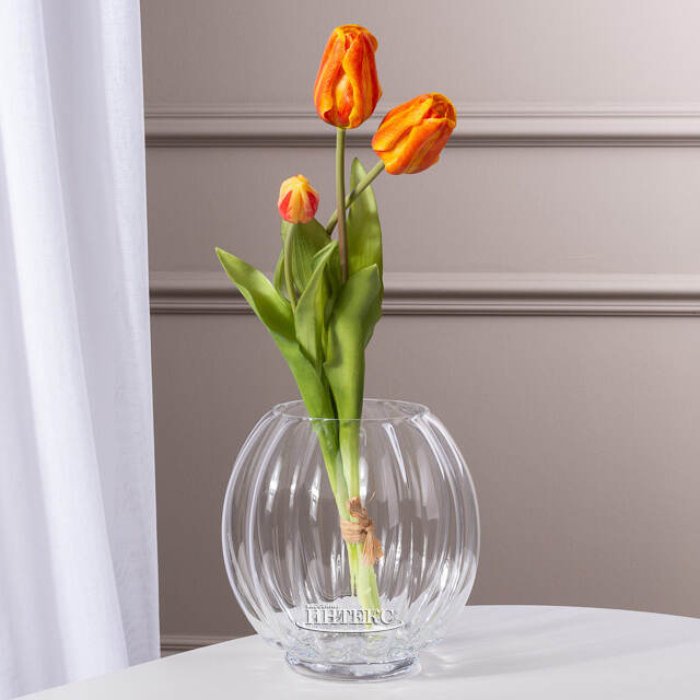 Силиконовые тюльпаны Лейден 3 шт, 48 см оранжевые EDG