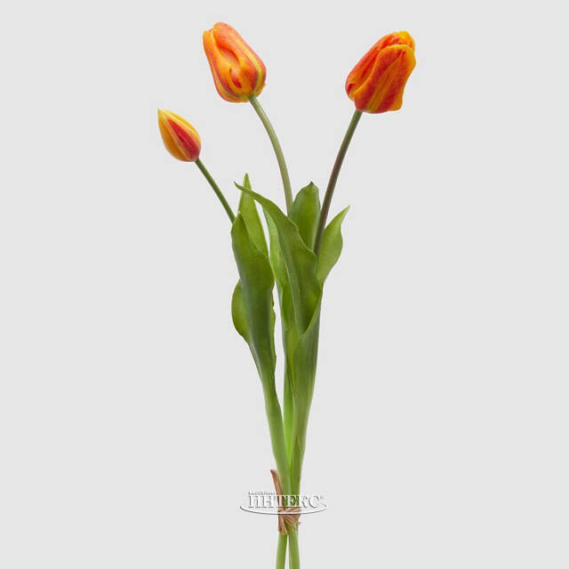 Силиконовые тюльпаны Лейден 3 шт, 48 см оранжевые EDG