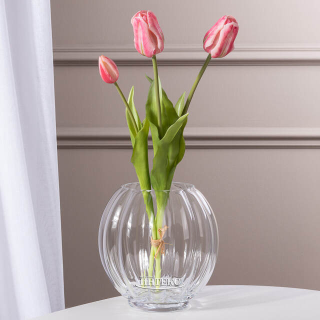 Силиконовые тюльпаны Loving Heart 3 шт, 48 см нежно-розовые EDG