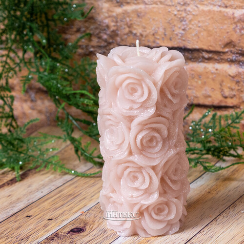Декоративная свеча Розабелла 14*7 см розовый бутон Kaemingk
