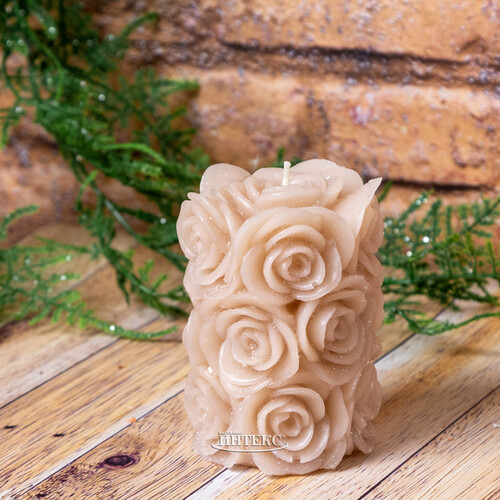 Декоративная свеча Розабелла 10*7 см кремовая Kaemingk