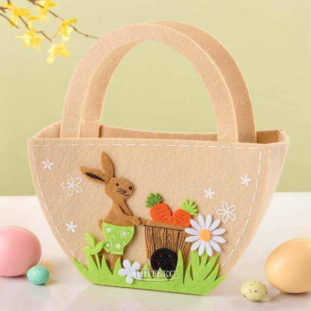 Сумка для подарков Счастливый Кролик 20*12 см, фетр Breitner (Брайтнер)