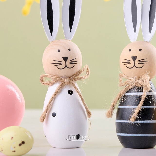 Набор декоративных фигурок Чёрно-белые Кролики 10 см, 2 шт Breitner (Брайтнер)