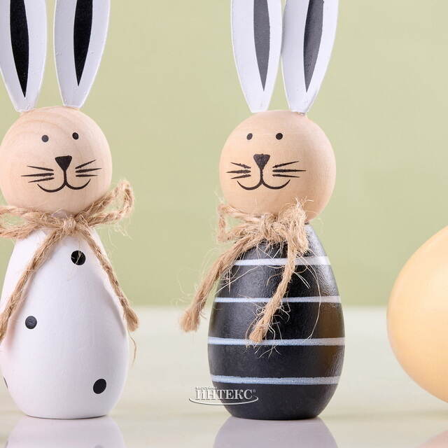 Набор декоративных фигурок Чёрно-белые Кролики 10 см, 2 шт Breitner (Брайтнер)